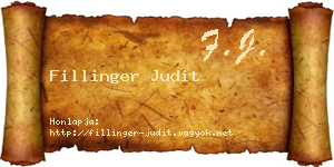 Fillinger Judit névjegykártya